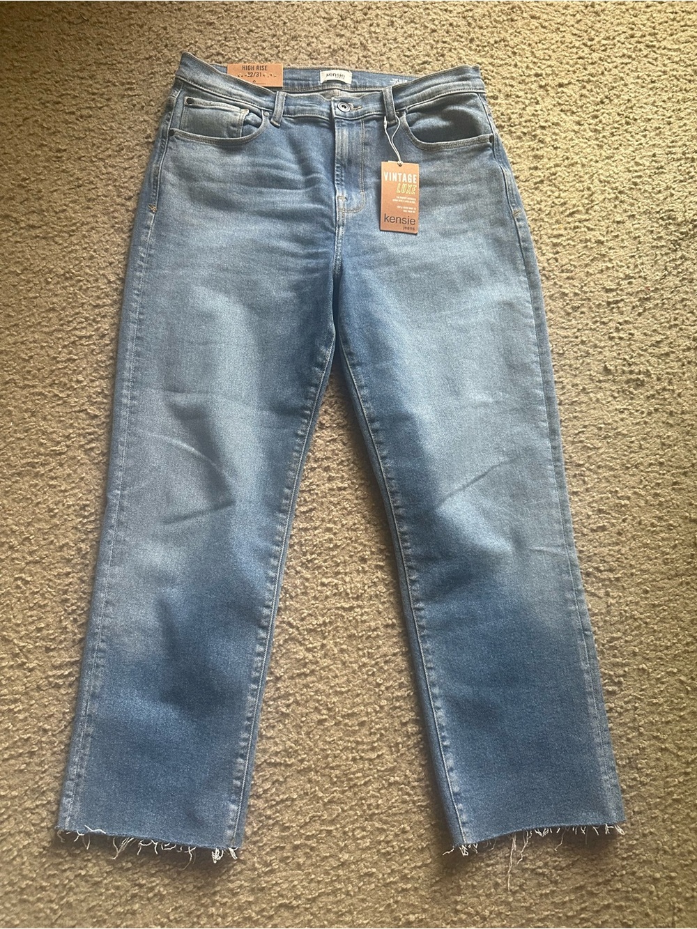 ✨Kensie Light Blue Cropped Straight Jeans Size 31/12 NWT